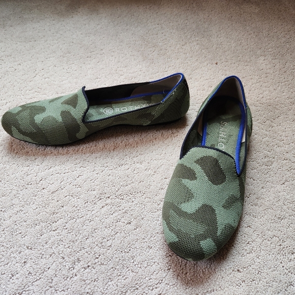 Rothy's Shoes - Rothy's Green Camo Rounded Toe Flats